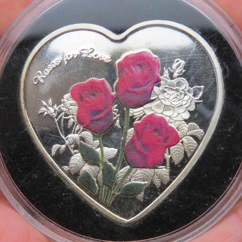 Silver Love Roses Medalian Collections